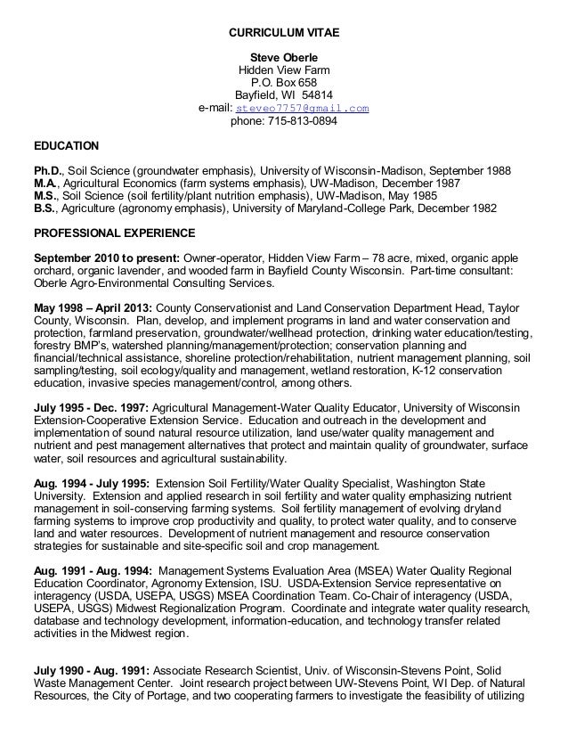agriculture scientist resume