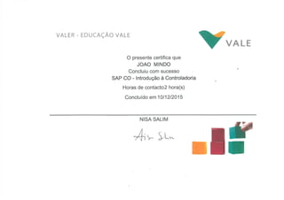 JOAO MINDO - SAP (Certificações)