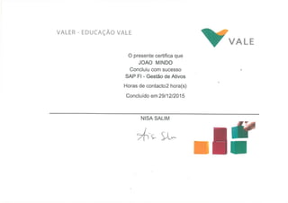 JOAO MINDO - SAP (Certificações)