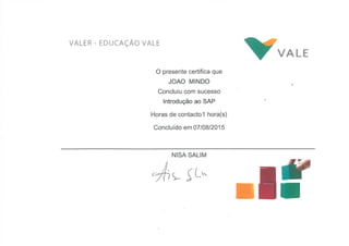 JOAO MINDO - SAP (Certificações)
