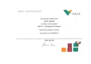 JOAO MINDO - SAP (Certificações)