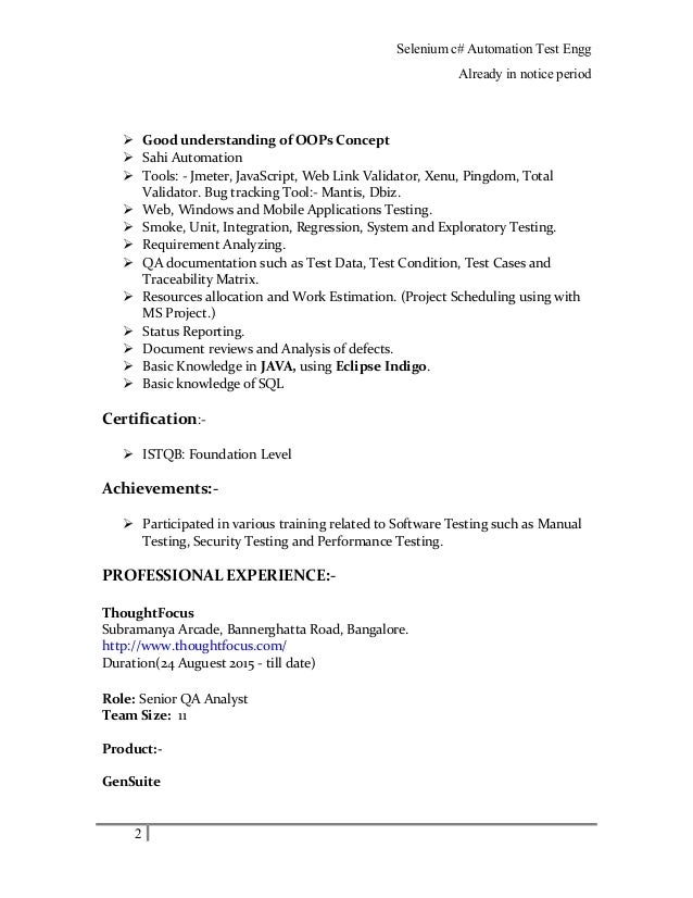 Nunit Experience Resume Nunit Experience Resume