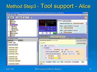 Method Step3 -  Tool support -  Alice 