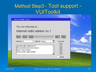 Method Step3 -  Tool support - VUIToolkit 