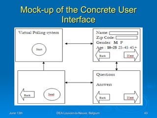 Mock-up of the Concrete User Interface 