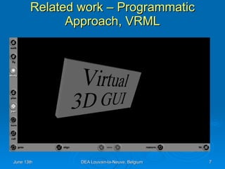Related work – Programmatic Approach, VRML 