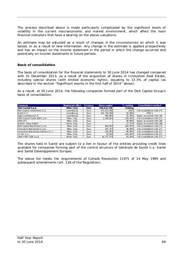 Dea Capital Relazione Fine Semestre Al 30 6 14 Versione Inglese