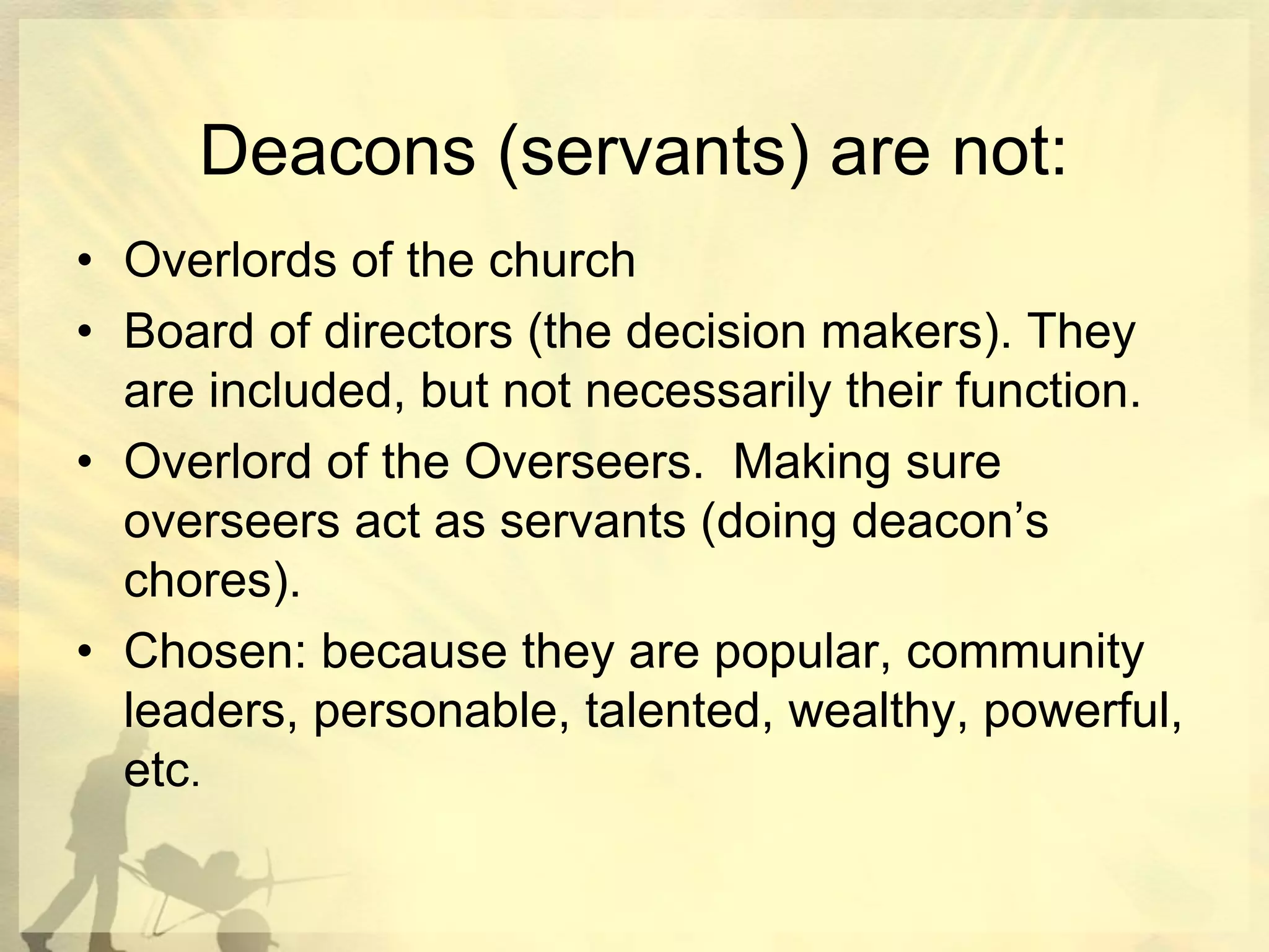 A Deacon is a Servant - 1 Timothy 3:8-13 | PPTX