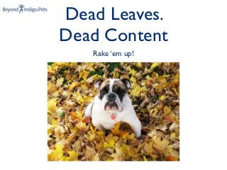 Dead Leaves.
Dead Content
   Rake ‘em up!
 
