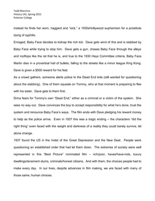 Assignment 3 Bonus - Dead End Review