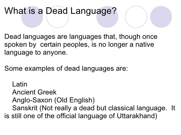 Dead languages