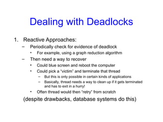Computer Deadlock Threads scheduling and deadlocks in operating sys -07.ppt