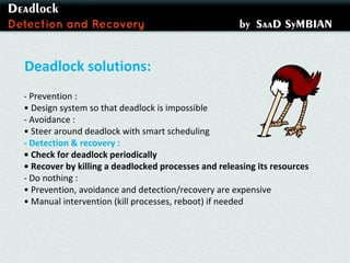 Deadlock detection and recovery by saad symbian | PPT
