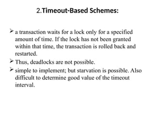 Starvation Example Transaction Deadlock in Data Base Management Systems | PPTX