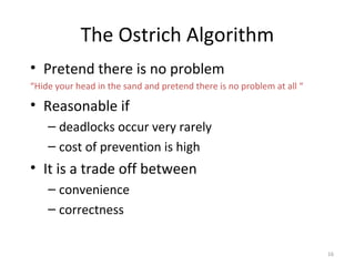 The Ostrich Algorithm Deadlocks | PPT