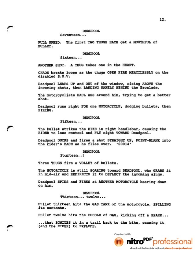deadpool leaked script