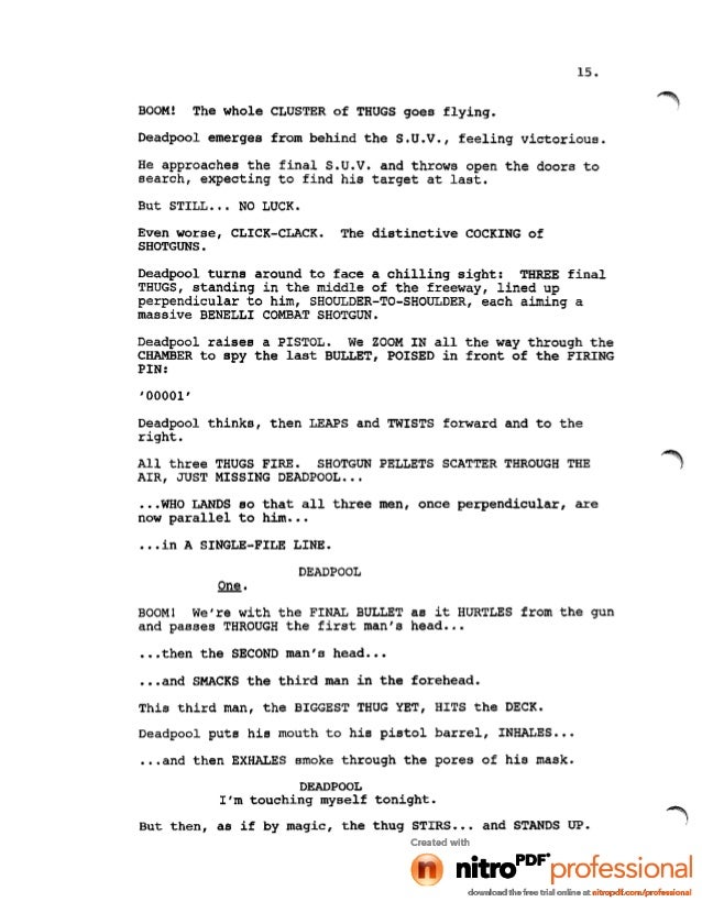 deadpool leaked script