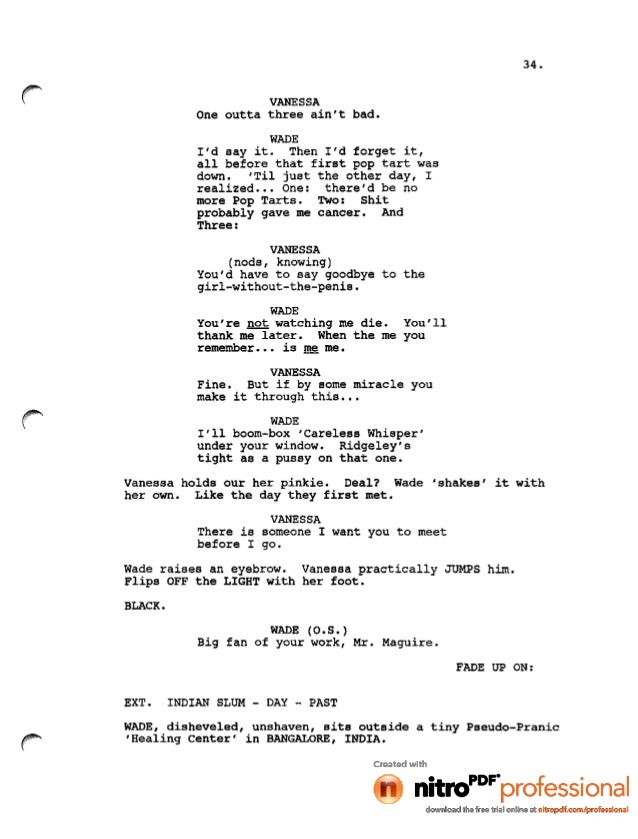 Deadpool Movie Leaked Script 1