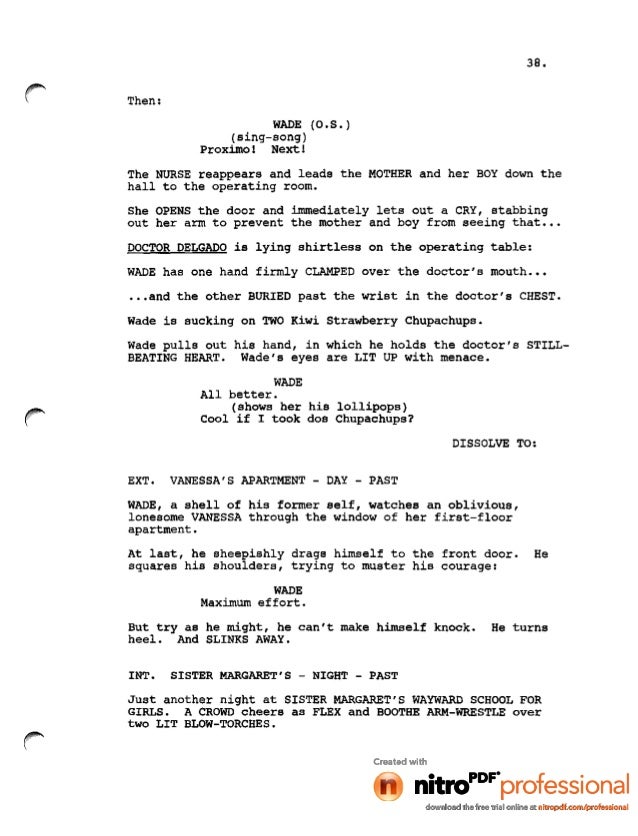 deadpool leaked script