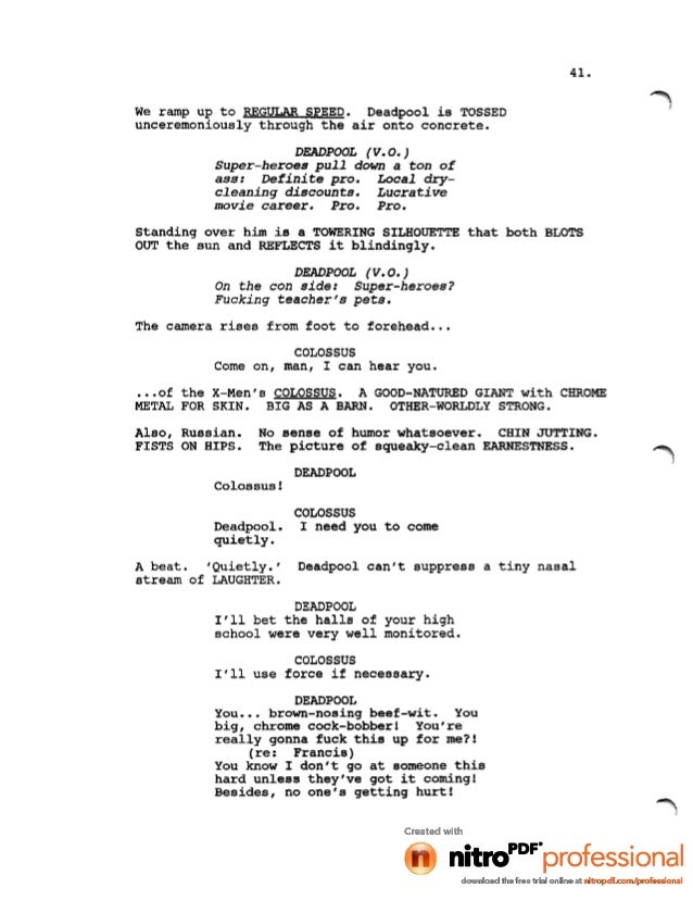 deadpool leaked script