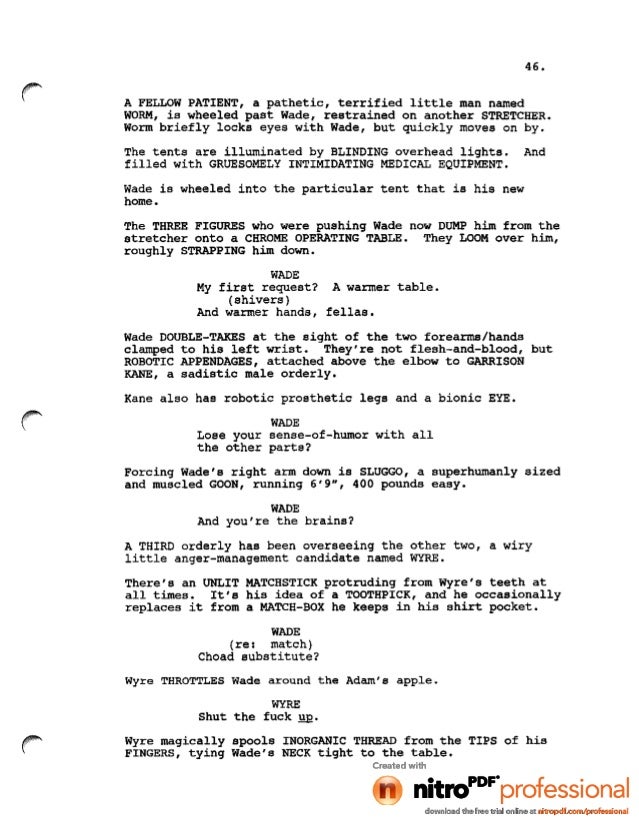 deadpool leaked script