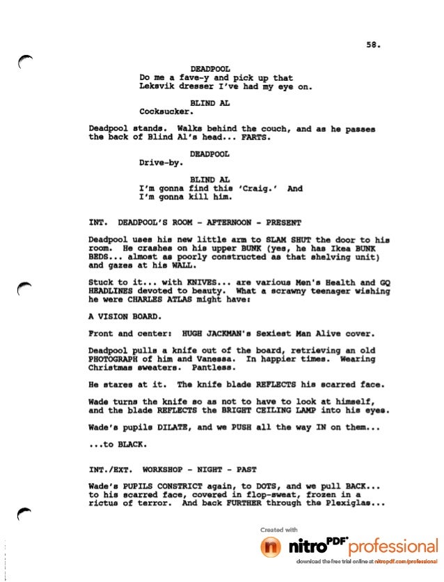 deadpool leaked script
