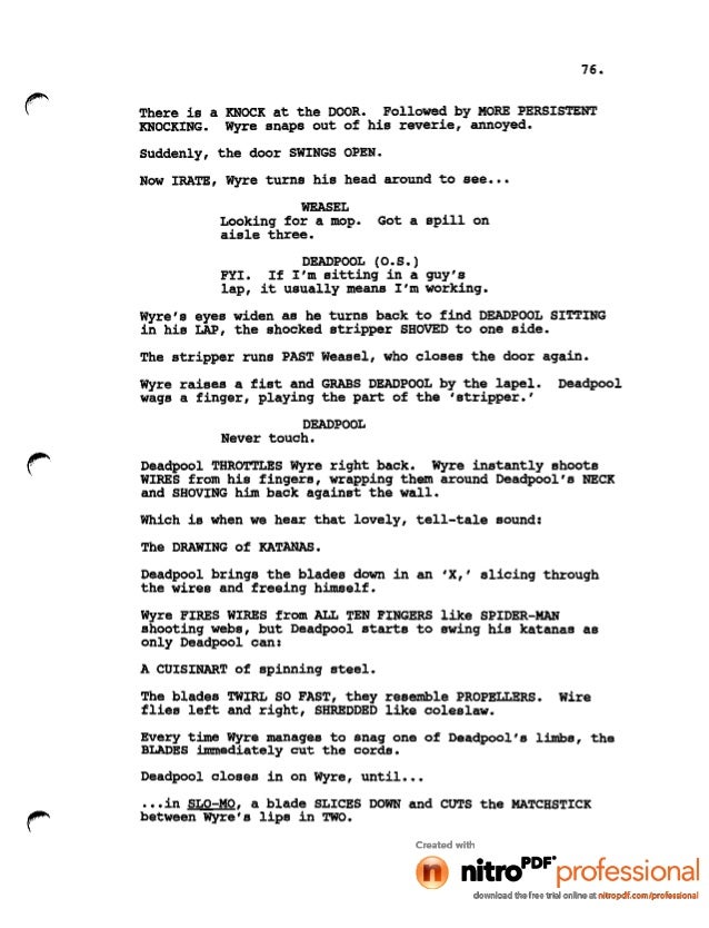 deadpool leaked script