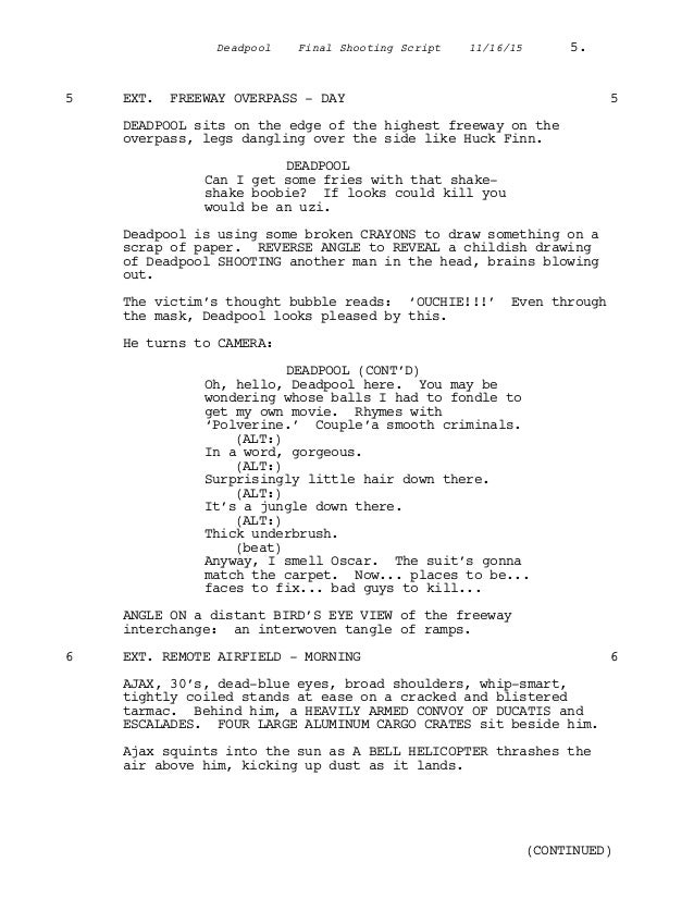 deadpool script