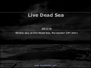 Live Dead Sea
192011
Winter day at the Dead Sea, November 19th
2011
www.guyshachar.com
 