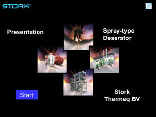 Stork Thermeq B.V.
®
Presentation
Stork
Thermeq BV
Start
Spray-type
Deaerator
 