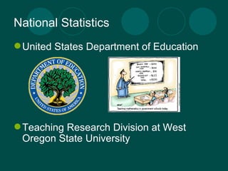 National Statistics United States Department of Education Teaching Research Division at West Oregon State University 