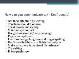 Understanding the deaf community. focus India | PPT