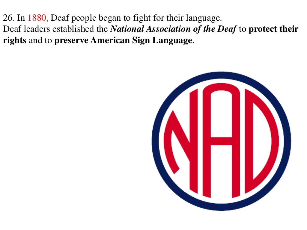 ASL Deaf history timeline