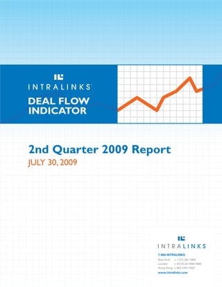 DEAL FLOW
INDICATOR



2nd Quarter 2009 Report
July 30, 2009




                    1 866 INTRALINKS
                    New York  + 1 212 342 7684
                    London    + 44 (0) 20 7060 0660
                    Hong Kong + 852 3101 7022
                    www.intralinks.com
 