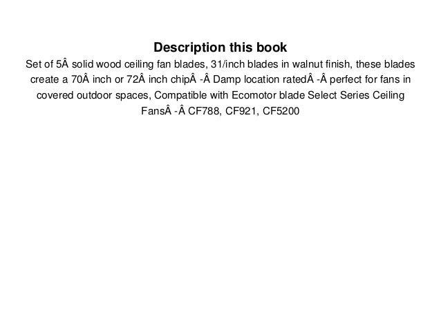 Deal Emerson Ceiling Fans B79wa 31 Inch Solid Wood Indoor Outdoor Cei