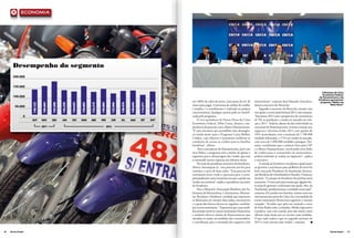 economia




                                                                                                                                                Flávio Meneghetti,
                                                                                                                                                presidente da
                                                                                                                                                Fenabrave e
                                                                                                                                                Carlos Henrique
                                                                                                                                                Carvalho, técnico
                                                                                                                                                de planejamento e
                                                                                                                                                pesquisa do IPEA.




       Desempenho do segmento



                                                                                                                                                    Lideranças da Caixa
                                                                                                                                                     Econômica Federal,
                                                                                                                                                  do Panamericano e da
                                                                                                                                                 Fenabrave apresentam
                                até 100% do valor da moto, com prazo de até 36          motocicletas”, comenta José Eduardo Gonçalves,             programa “Melhor de
                                meses para pagar. O processo de análise do crédito      diretor executivo da Abraciclo.                                    Moto Nova”.
                                é simples, e o atendimento é realizado na própria           Segundo o executivo da Abraciclo, mesmo com
                                concessionária. Qualquer pessoa pode ser benefi-        este apoio, o setor ainda fechará 2012 com retração.
                                ciada pelo programa.                                    “Iniciamos 2012 com a perspectiva de crescimento
                                     O vice-presidente de Pessoa Física da Caixa        de 5% na produção e vendas no atacado em rela-
                                Econômica Federal, Fábio Lenza, destaca a im-           ção a 2011. Todavia, diante da alta seletividade na
                                portância da parceria com o Banco Panamericano.         concessão de financiamentos, tivemos retração nos
                                “É uma iniciativa que possibilita uma abrangên-         negócios e devemos fechar 2011 com quedas de
                                cia ainda maior para o Programa Caixa Melhor            16% na produção, com a projeção de 1.788.000
                                Crédito, cujo objetivo é justamente melhorar as         unidades fabricadas, e 17% nas vendas no atacado,
                                condições de acesso ao crédito para as famílias         com cerca de 1.690.000 unidades entregues. Por-
                                brasileiras”, afirma.                                   tanto, acreditamos que o anúncio feito pela CEF
                                      Para o presidente do Panamericano, José Luiz      e o Banco Panamericano, envolvendo nova linha
                                Acar Pedro, o programa tem o mérito de apoiar o         de crédito para o consumidor de motocicletas,
                                segmento para a alavancagem das vendas, que tem         poderá estimular as vendas no segmento”, explica
                                se mostrado menos vigorosa nos últimos meses.           o executivo.
                                     Na visão do presidente executivo da Fenabrave,         A atitude da Fenabrave em pleitear ajuda junto
                                Alarico Assumpção Jr., essa parceria servirá para       ao governo e aos bancos para melhoria do setor foi
                                reanimar o setor de duas rodas. “Essa parceria foi      bem vista pelo Presidente da Assohonda (Associa-
                                extremante bem-vinda e oportuna para o setor,           ção Brasileira de Distribuidores Honda), Clemente
                                principalmente neste momento em que a queda nas         Sartório. “A atuação da Fenabrave foi perfeita neste
                                vendas era contínua”, explica o presidente executivo    momento. O setor precisava muito que alguém fos-
                                da Fenabrave.                                           se atrás do governo e solicitasse essa ajuda. Nós, da
                                     Para a Abraciclo (Associação Brasileira dos Fa-    Assohonda, parabenizamos a entidade nesta ação”,
                                bricantes de Motocicletas, Ciclomotores, Motone-        comenta. De acordo com Sartório, mesmo com este
                                tas, Bicicletas e Similares), entidade que representa   movimento por parte da Caixa, há a necessidade de
                                os fabricantes de veículos duas rodas, essa parceria    outras instituições financeiras seguirem o mesmo
                                e o apoio dos bancos devem ser seguidos, também,        exemplo. “Acredito que após este estímulo o setor
                                por outras instituições. “Esperamos que essas medi-     de Duas Rodas volte a caminhar. Minha expectativa
                                das possam motivar outras instituições financeiras      é positiva, mas com cautela, pois não temos como
                                a também oferecer planos de financiamento que           afirmar nada ainda por ser recente essas medidas.
                                atendam às atuais necessidades dos consumidores         O que tudo indica é que no segundo semestre de
                                e contribuam para a retomada dos negócios com           2013 o setor retorne suas vendas”, comenta.


46   Revista Dealer                                                                                                                                        Revista Dealer   47
 