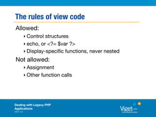 Dealing With Legacy PHP Applications