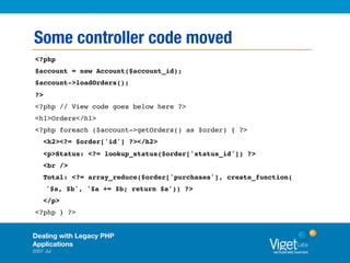 Dealing With Legacy PHP Applications