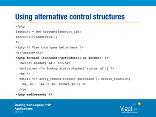 Dealing With Legacy PHP Applications