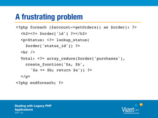 Dealing With Legacy PHP Applications