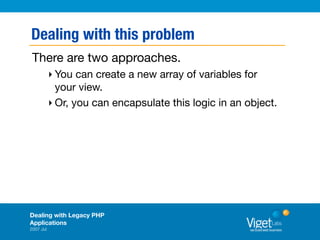 Dealing With Legacy PHP Applications