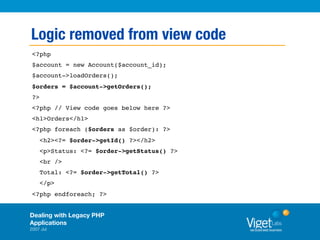 Dealing With Legacy PHP Applications