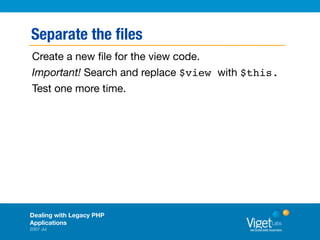 Dealing With Legacy PHP Applications