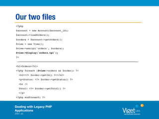 Dealing With Legacy PHP Applications