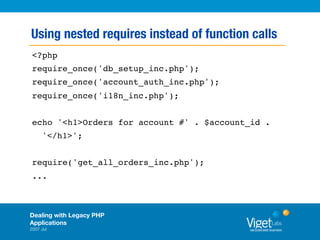 Dealing With Legacy PHP Applications
