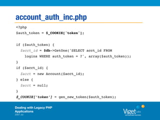 Dealing With Legacy PHP Applications