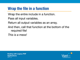 Dealing With Legacy PHP Applications