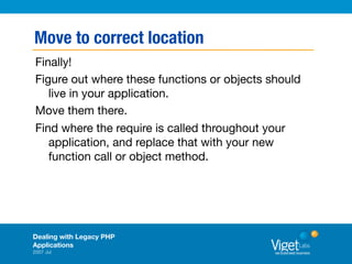 Dealing With Legacy PHP Applications