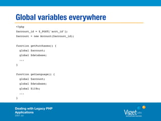 Dealing With Legacy PHP Applications