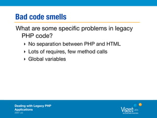 Dealing With Legacy PHP Applications